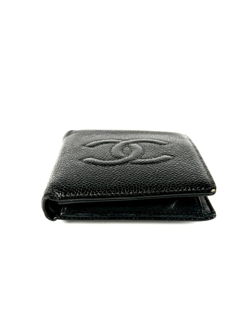 Chanel Black Caviar Leather CC Bifold Wallet Full Inclusion With Entrupy COA